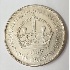 AUSTRALIA 1937 . CROWN . ERROR / VARIETY . FAINT IN BOTH SIDES OF THE LEGENDS